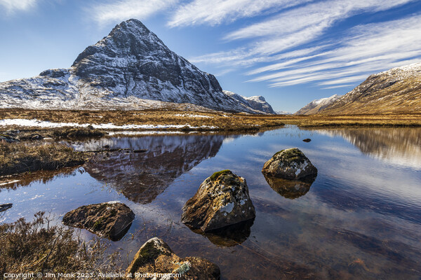 Buachaille Etive Mor Reflections Picture Board by Jim Monk