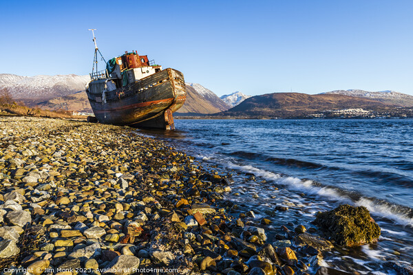 Corpach Boat Wreck Picture Board by Jim Monk