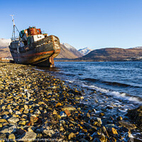 Buy canvas prints of Corpach Boat Wreck by Jim Monk
