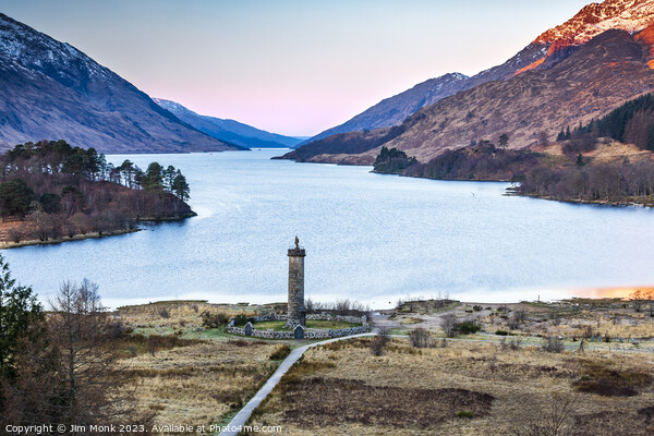 The Glenfinnan Monument at Loch Shiel Picture Board by Jim Monk