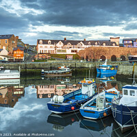Buy canvas prints of Seahouses Harbour, Northumberland by Jim Monk
