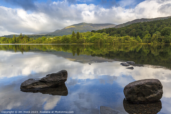 Coniston Water Reflections Picture Board by Jim Monk