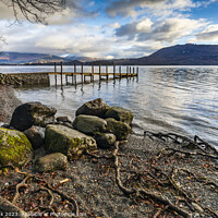 Buy canvas prints of Hawes End Jetty, Derwent Water by Jim Monk