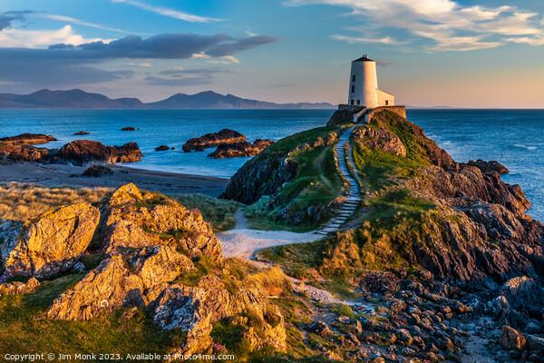 Iconic Lighthouse of Ynys Llanddwyn Picture Board by Jim Monk