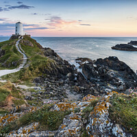 Buy canvas prints of Sunset at Llanddwyn Island Lighthouse by Jim Monk