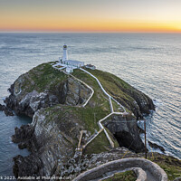Buy canvas prints of South Stack Lighthouse Sunset by Jim Monk