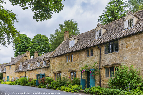 Idyllic Charm of Cotswold Stone Cottages Picture Board by Jim Monk