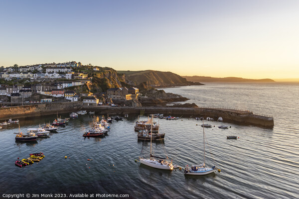 First light at Mevagissey Harbour Picture Board by Jim Monk