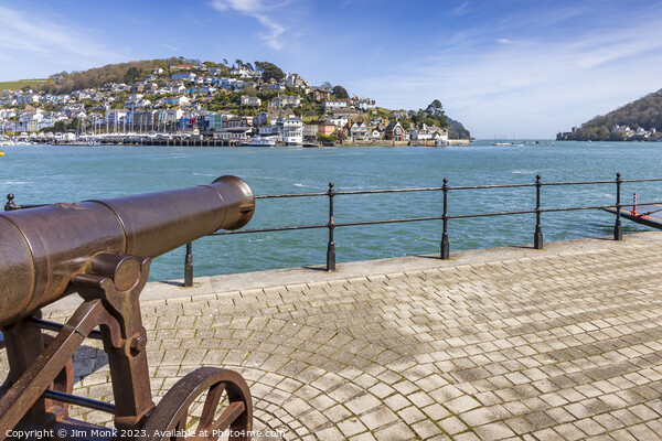 Quayside Cannon, Dartmouth Picture Board by Jim Monk