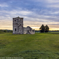 Buy canvas prints of Sunrise over Knowlton Church by Jim Monk