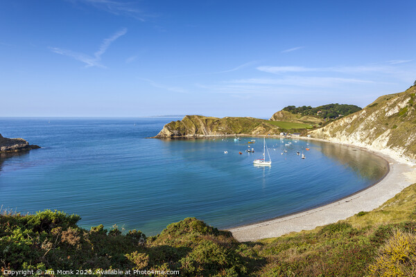 Serenity at Lulworth Cove Picture Board by Jim Monk
