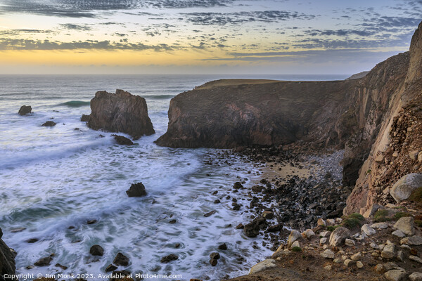 Sunset over Mangersta Sea Stacks Picture Board by Jim Monk