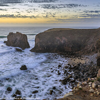 Buy canvas prints of Sunset over Mangersta Sea Stacks by Jim Monk