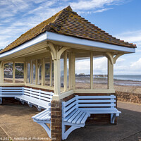 Buy canvas prints of Minehead Seaside Shelters by Jim Monk