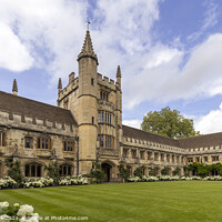 Buy canvas prints of Magdalen College Great Quad Cloister by Jim Monk