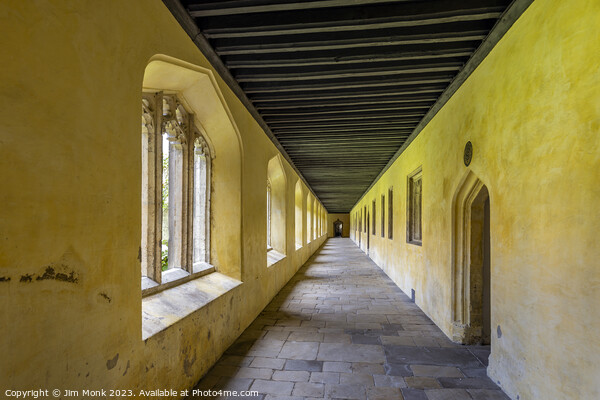 Magdalen College Cloisters Interior Picture Board by Jim Monk