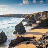 Buy canvas prints of Bedruthan Steps, Cornwall by Jim Monk
