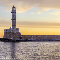 Buy canvas prints of  Venetian Harbour Lighthouse in Chania by Jim Monk