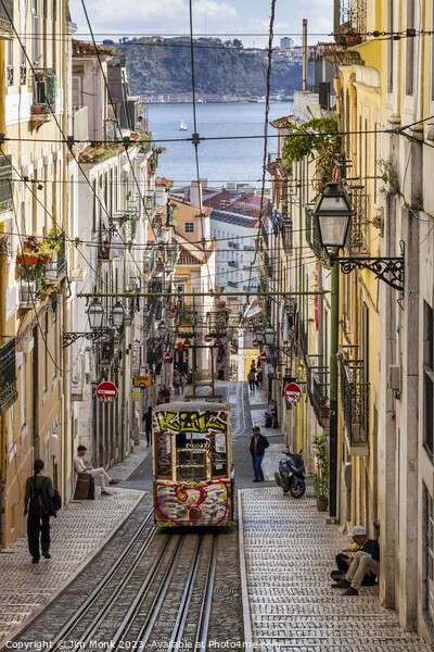 The Bica Funicular Lisbon Picture Board by Jim Monk
