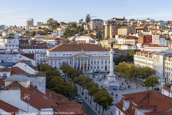 Rossio Square, Lisbon Picture Board by Jim Monk