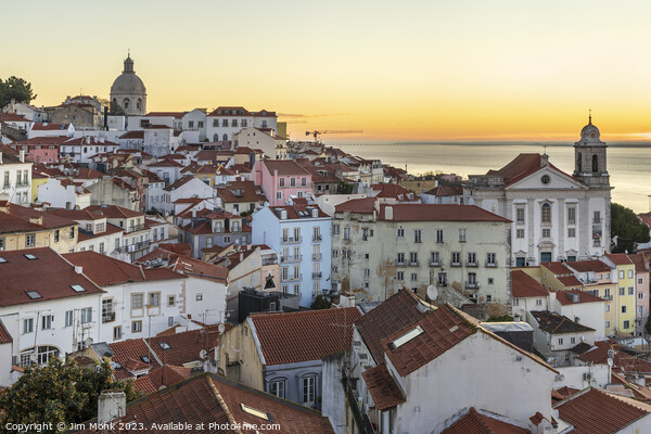 Alfama District at sunrise, Lisbon Picture Board by Jim Monk