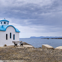 Buy canvas prints of Church of Agios Dionysios of Olymbos, Crete by Jim Monk