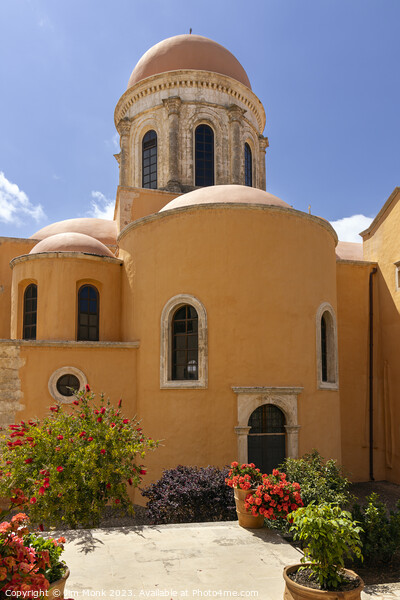 The beautiful Agia Triada Monastery in Crete Picture Board by Jim Monk
