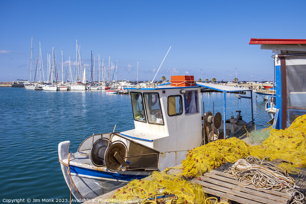 Rethymno Marina in Crete Picture Board by Jim Monk
