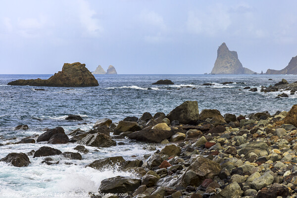 Los Galiones rocks at Taganana, Tenerife  Picture Board by Jim Monk