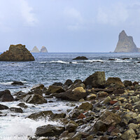 Buy canvas prints of Los Galiones rocks at Taganana, Tenerife  by Jim Monk