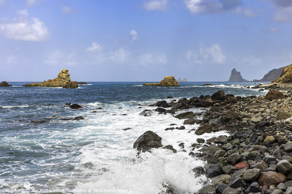Los Galiones rocks at Taganana in Tenerife  Picture Board by Jim Monk