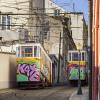 Buy canvas prints of The Gloria Funicular, Lisbon by Jim Monk