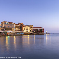 Buy canvas prints of  Chania Harbour at sunrise, Crete by Jim Monk