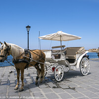 Buy canvas prints of Chania horses and carriages, Crete by Jim Monk