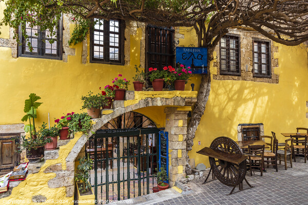 Chania Taverna, Crete Picture Board by Jim Monk