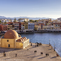 Buy canvas prints of Chania Mosque and Harbour, Crete by Jim Monk