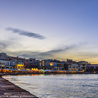 Buy canvas prints of Sunset at the old venetian harbour of Chania by Jim Monk