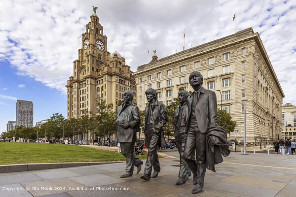The Beatles Statue Liverpool Picture Board by Jim Monk