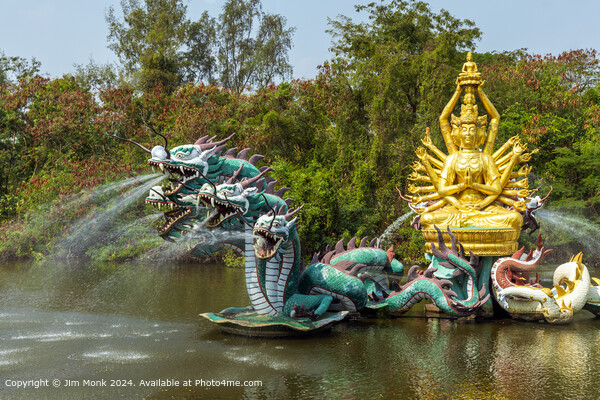 Dragon Fountains at The Ancient City Bangkok Picture Board by Jim Monk