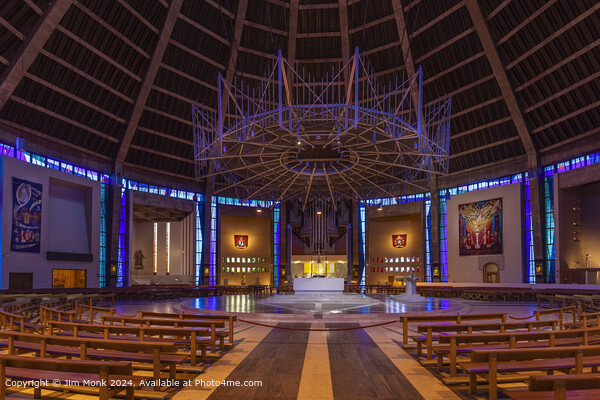 Liverpool Metropolitan Cathedral Interior Picture Board by Jim Monk