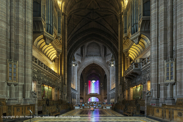 Liverpool Anglican Cathedral Interior Picture Board by Jim Monk