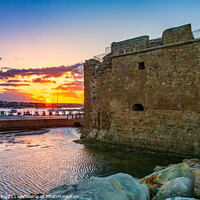 Buy canvas prints of Paphos Castle sunset by Jim Monk