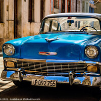 Buy canvas prints of Blue Havana Chevy by Jim Monk