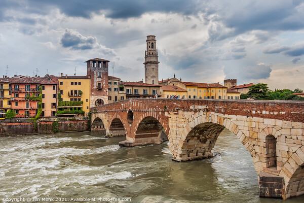 Ponte Pietra, Verona Picture Board by Jim Monk