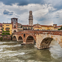 Buy canvas prints of Ponte Pietra, Verona by Jim Monk