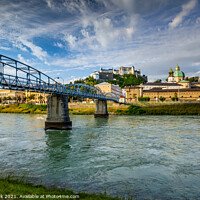 Buy canvas prints of Mozartsteg bridge, Salzburg by Jim Monk