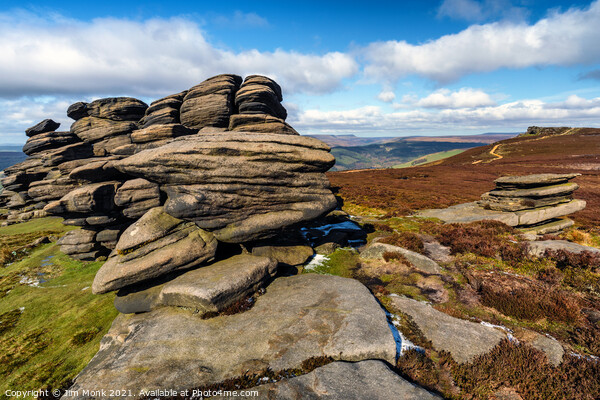 Wheel Stones, Peak District National Park Picture Board by Jim Monk