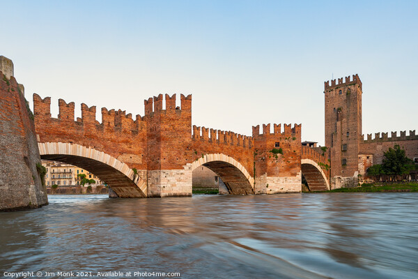 Castelvecchio bridge, Verona Picture Board by Jim Monk