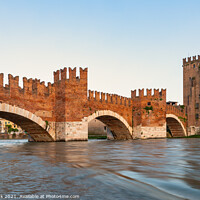 Buy canvas prints of Castelvecchio bridge, Verona by Jim Monk