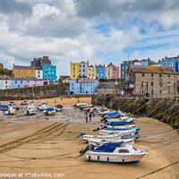 Buy canvas prints of Tenby Harbour at Low Tide, Pembrokeshire by Jim Monk